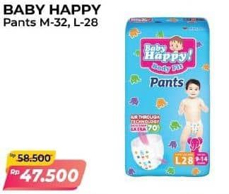 Promo Harga Baby Happy Body Fit Pants M32, L28 28 pcs - Alfamart