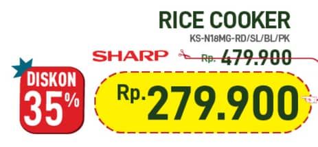 Promo Harga Sharp KS-N18MG | Rice Cooker 1.8ltr  - Hypermart