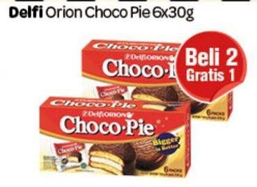 Promo Harga DELFI Orion Choco Pie per 6 pcs 30 gr - Carrefour