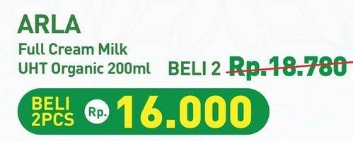 Promo Harga Arla Full Cream Milk UHT Organic 200 ml - Hypermart
