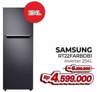 Promo Harga Samsung RT22FARBDB1/SE Kulkas 2 Pintu dengan Digital Inverter 234L   - Yogya