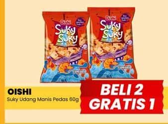 Promo Harga Oishi Suky Suky Udang Manis Pedas 70 gr - Yogya
