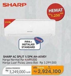 Promo Harga Sharp AH-A5VEY | AC 1/2PK  - Carrefour