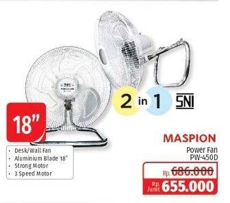 Promo Harga MASPION PW-450 D | Fan 70 Watt  - Lotte Grosir