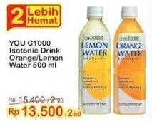 Promo Harga YOU C1000 Isotonic Drink Orange, Lemon per 2 botol 500 ml - Indomaret