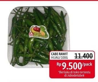 Promo Harga Cabe Rawit Hijau per 100 gr - Alfamidi