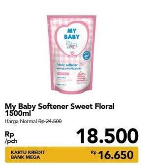 Promo Harga MY BABY Fabric Softener Sweet Floral 1500 ml - Carrefour