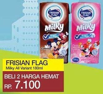 Promo Harga FRISIAN FLAG Susu UHT Milky All Variants 180 ml - Yogya