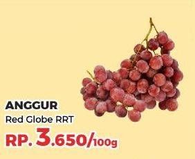 Promo Harga Anggur Red Globe RRT per 100 gr - Yogya