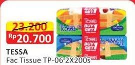 Promo Harga TESSA Facial Tissue TP 06 per 2 pouch 200 pcs - Alfamart