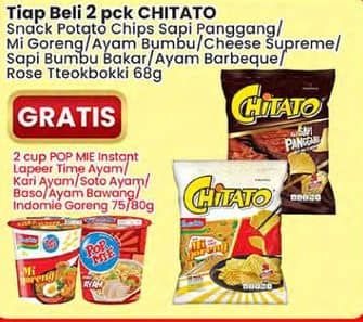 Promo Harga Chitato Snack Potato Chips Sapi Panggang Beef Barbeque, Mi Goreng, Ayam Bumbu Spicy Chicken, Keju, Potato Spicy Griller Beef, Ayam Barbekiu, Rose Tteokbokki 68 gr - Indomaret