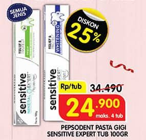 Promo Harga Pepsodent Pasta Gigi Sensitive Expert All Variants 100 gr - Superindo