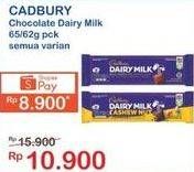 Promo Harga CADBURY Dairy Milk All Variants 62 gr - Indomaret