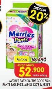 Promo Harga Merries Pants Good Skin L30, M34, S40, XL26 26 pcs - Superindo