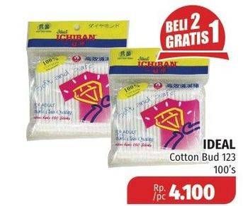 Promo Harga IDEAL Cotton Bud 123 100 pcs - Lotte Grosir