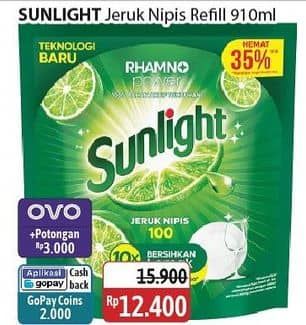 Promo Harga Sunlight Pencuci Piring Jeruk Nipis 100 910 ml - Alfamidi