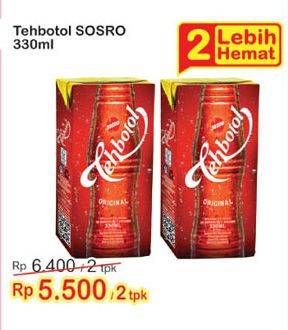 Promo Harga Sosro Teh Botol per 2 pcs 330 ml - Indomaret