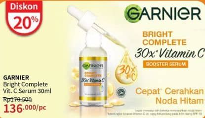 Promo Harga Garnier Booster Serum Light Complete Vitamin C 30 ml - Guardian