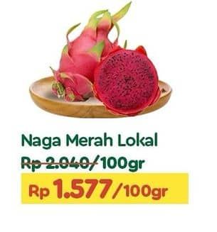 Promo Harga Buah Naga Merah Lokal per 100 gr - TIP TOP