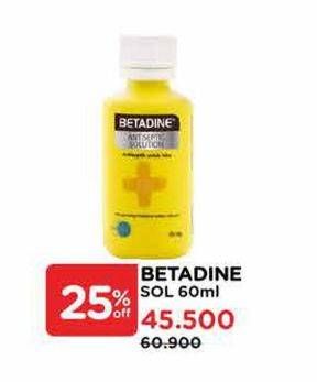Promo Harga Betadine Antiseptic Solution 60 ml - Watsons