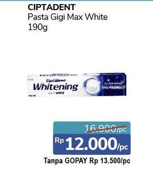 Promo Harga CIPTADENT Pasta Gigi Whitening Maxi White 190 gr - Alfamidi