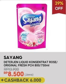 Promo Harga Sayang Liquid Detergent Rose, Original Fresh 800 ml - Indomaret