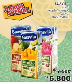 Promo Harga BUAVITA Fresh Juice Apple, Mango, Guava 250 ml - Giant