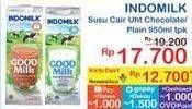 Promo Harga Indomilk Susu UHT Cokelat, Full Cream Plain 950 ml - Indomaret