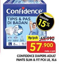 Promo Harga Confidence Adult Pants Tipis & Pas Di Badan L8, XL6 6 pcs - Superindo
