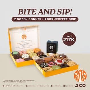 Promo Harga 2 Dozen Donuts + 1 Box JCoffee Drip  - JCO