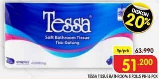 Promo Harga Tessa Toilet Tissue per 8 pcs 300 sheet - Superindo