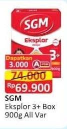 Promo Harga SGM Eksplor 3+ Susu Pertumbuhan All Variants 900 gr - Alfamart