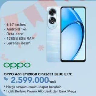 Promo Harga Oppo A60 8/128 GB  - Carrefour