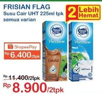 Promo Harga FRISIAN FLAG Susu UHT Purefarm Full Cream, Swiss Chocolate 225 ml - Indomaret