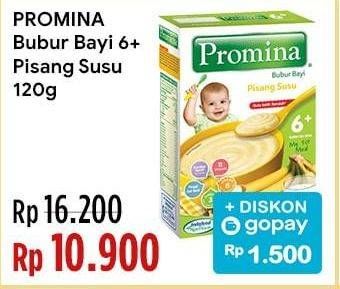 Promo Harga Promina Bubur Bayi 6+ Pisang Susu 120 gr - Indomaret