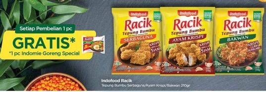 Promo Harga Indofood Racik Tepung Bumbu Ayam Krispi, Bakwan, Serbaguna 210 gr - TIP TOP