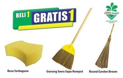 Clean Matic Clean-Matic Busa Serbaguna / Clean-Matic Gunung Sewu Sapu Rambut / Clean-Matic Round Garden Broom  Beli 1 Gratis 1