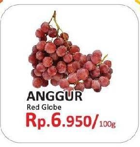 Promo Harga Anggur Red Globe per 100 gr - Yogya