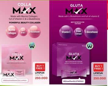 Promo Harga Lifefun Colla Max/Gluta Max  - Watsons