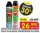 Promo Harga BAYGON Insektisida Spray Tea Blossom, Water Lily Rose 600 ml - Superindo