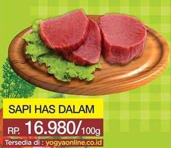 Promo Harga Daging Has Dalam (Tenderloin) per 100 gr - Yogya