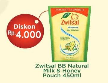 Promo Harga ZWITSAL Natural Baby Bath Milk Honey 450 ml - Hypermart
