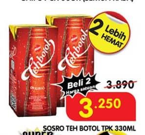 Promo Harga Sosro Teh Botol 330 ml - Superindo