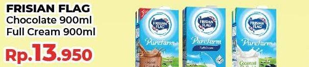 Promo Harga FRISIAN FLAG Susu UHT Purefarm Swiss Chocolate, Full Cream 900 ml - Yogya