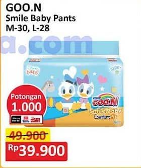 Promo Harga Goon Smile Baby Comfort Fit Pants M30, L28 28 pcs - Alfamart