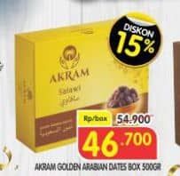 Promo Harga Akram Golden Arabian Dates 500 gr - Superindo