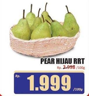 Promo Harga Pear Hijau RRT per 100 gr - Hari Hari