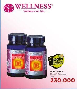 Promo Harga WELLNESS Mega B Complex 30 pcs - Watsons