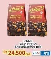 Promo Harga Lagie Milk Chocolate Cashew Nut 90 gr - Indomaret