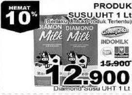 Promo Harga DIAMOND Milk UHT 1 ltr - Giant